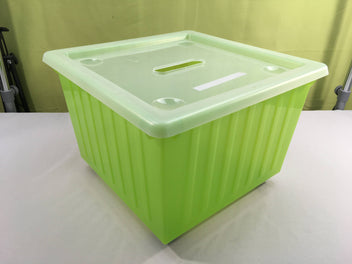 Bac de rangement avec roulettes et couvercle, vert, 39x39 cm