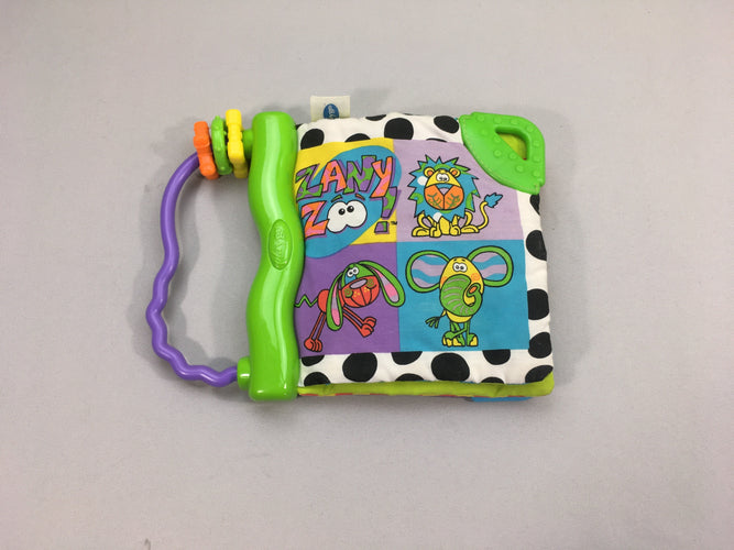 Livre textile playgro Zany zoo, moins cher chez Petit Kiwi