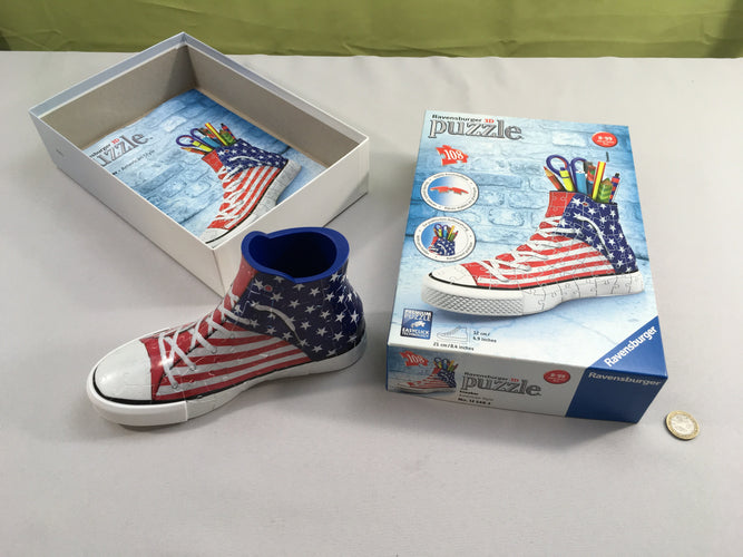 Puzzle 3D toile drapeau américain, 108pcs, moins cher chez Petit Kiwi