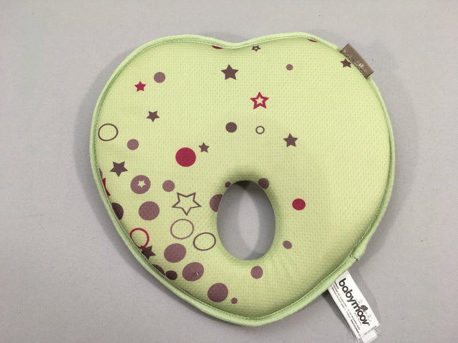 Coussin anti tête plate vert étoiles babymoov, moins cher chez Petit Kiwi