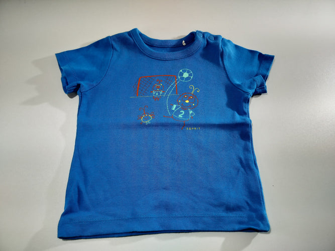 T-shirt m.c bleu, personnages qui jouent au foot, moins cher chez Petit Kiwi