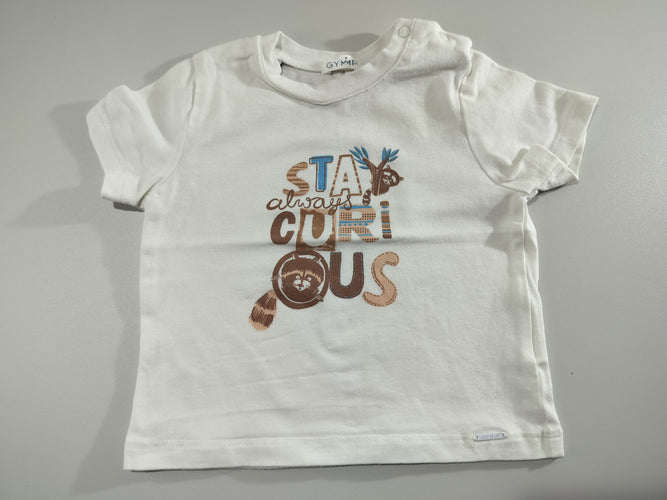 T-shirt m.c blanc  "Stay always curi ous", moins cher chez Petit Kiwi
