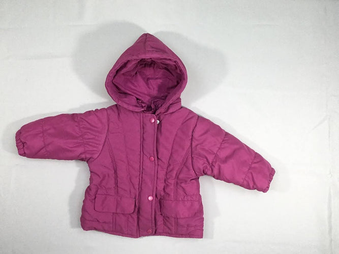 Veste rose zippée  à capuche doublée jersey, moins cher chez Petit Kiwi