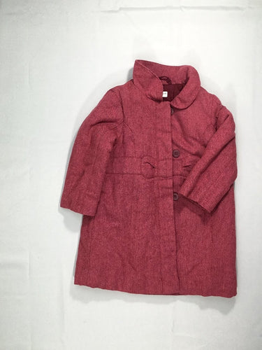Veste boutonnée  rose/bordeau (36% laine), moins cher chez Petit Kiwi