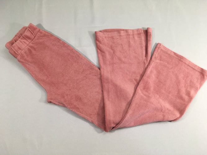 Pantalon souple velours côtelé rose taille élastique, moins cher chez Petit Kiwi