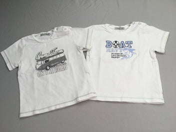 2 T-shirt m.c blanc Boat