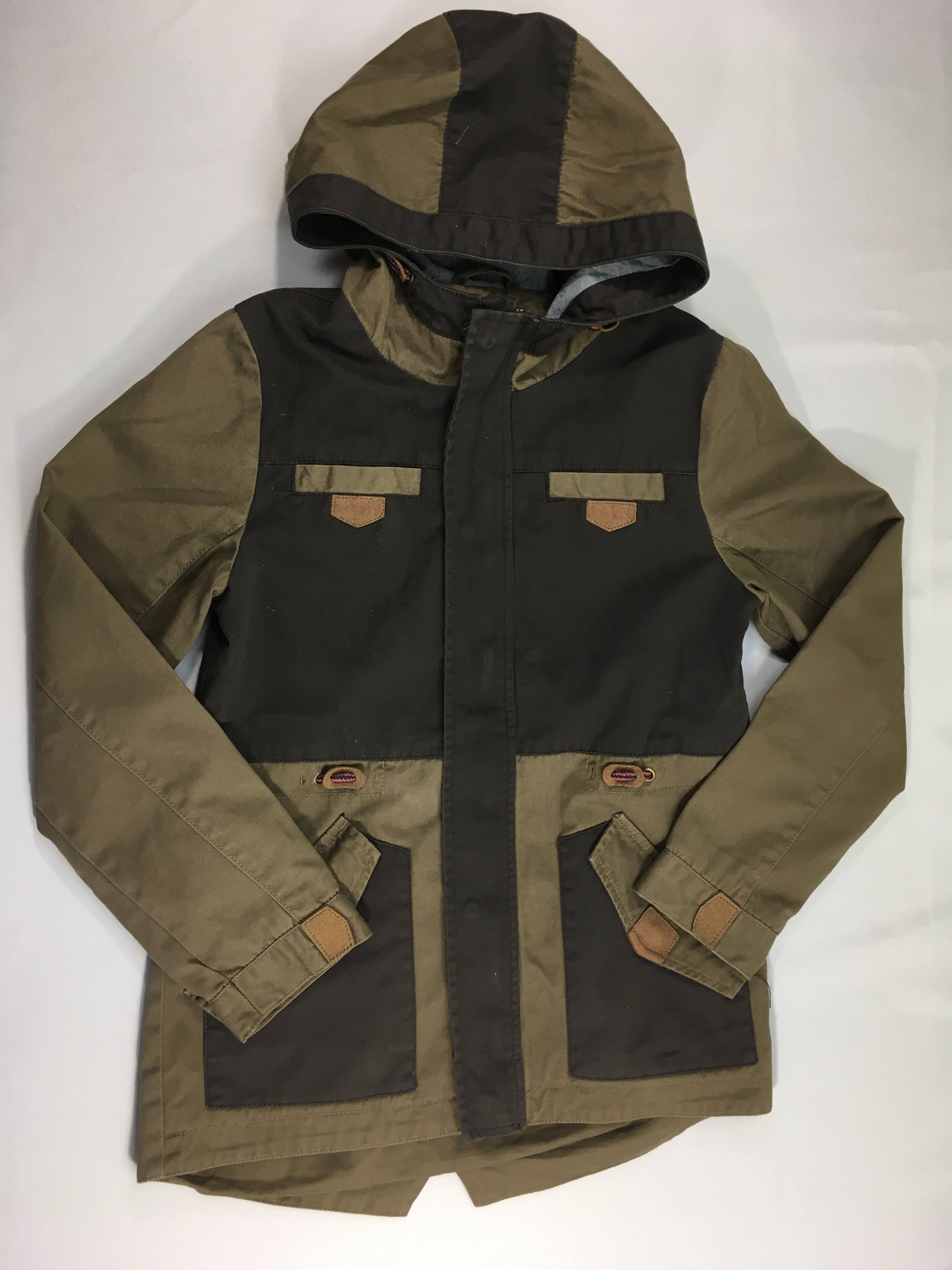 Veste légère à capuche brune-kaki