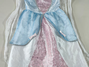 Déguisement robe de princesse bleue/rose/blanche avec cape