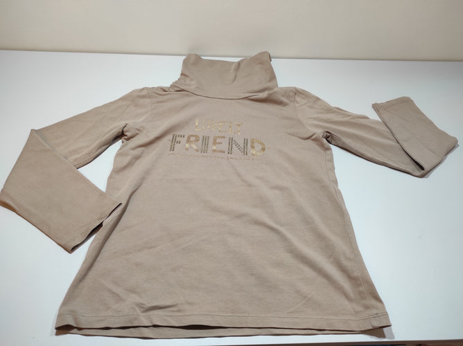 T-shirt m.l col roulé beige "Lovely Friend", moins cher chez Petit Kiwi