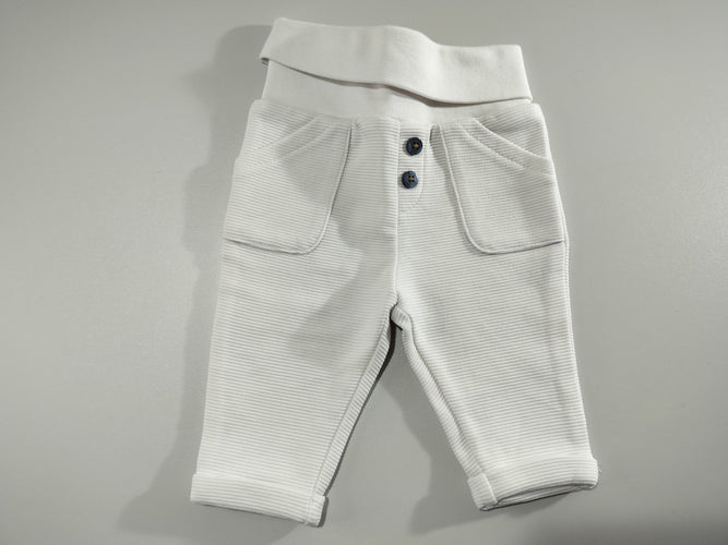 Pantalon texturé blanc, moins cher chez Petit Kiwi