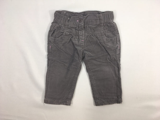 Pantalon velours côtelé gris, moins cher chez Petit Kiwi