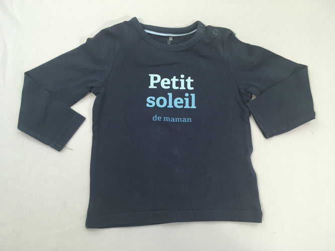 T-shirt m.l bleu marine "petit soleil", moins cher chez Petit Kiwi