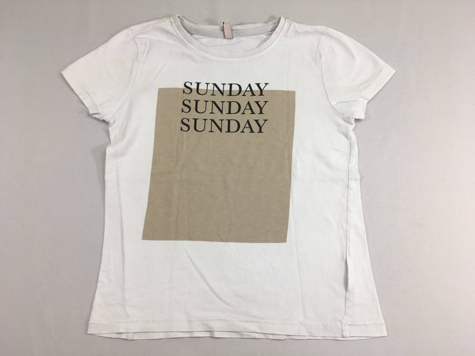 T-shirt m.c blanc Sunday, moins cher chez Petit Kiwi