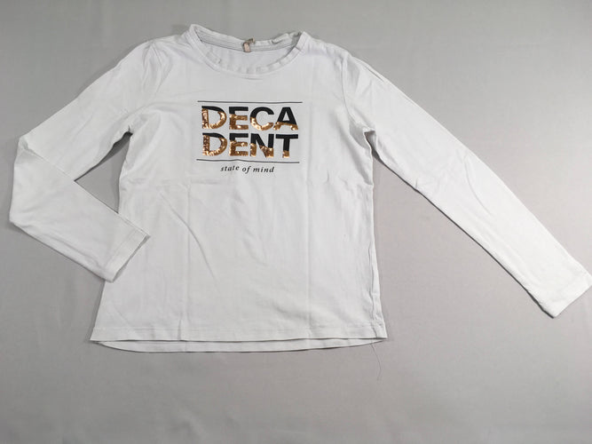 T-shirt m.l blanc Deca sequins, moins cher chez Petit Kiwi