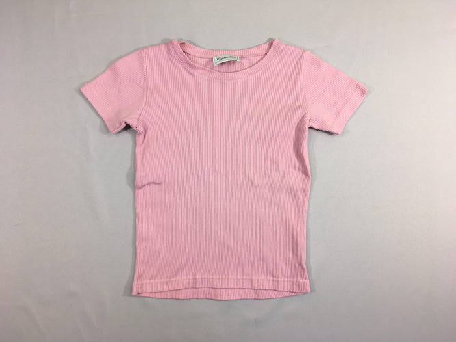 T-shirt m.c rose côtelé, moins cher chez Petit Kiwi
