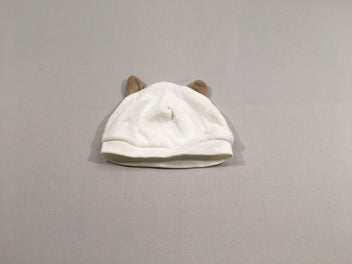 Bonnet blanc tête de chat