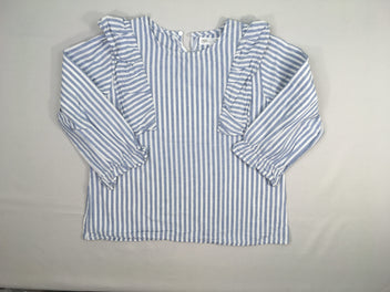 Blouse ml blanche lignée bleu