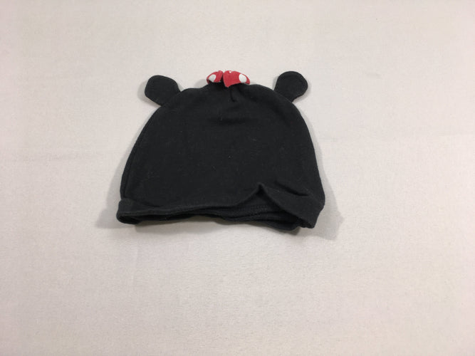 Bonnet noir Minnie en jersey, moins cher chez Petit Kiwi
