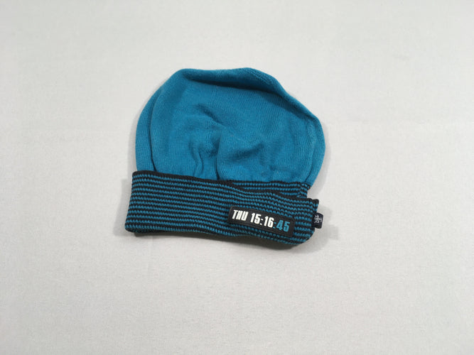 Bonnet bleu"THU 15:16:45", moins cher chez Petit Kiwi