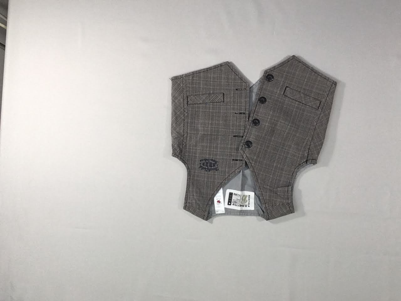 Gilet de costume gris à carreaux