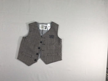 Gilet de costume gris à carreaux