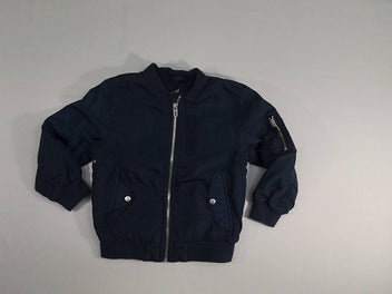 Veste ouatinée blouson bleu foncé, boulochée