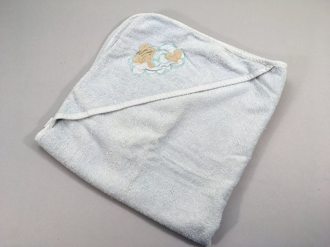 Cape de bain bleu clair ours, usée, moins cher chez Petit Kiwi