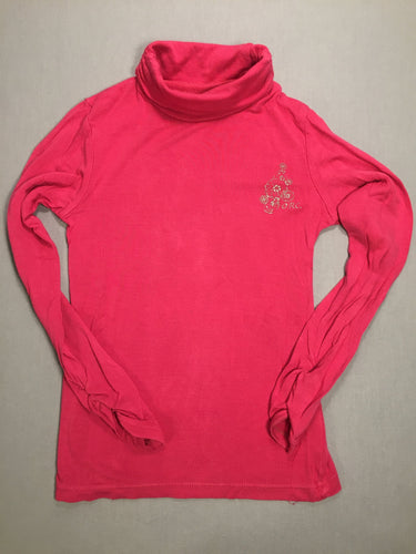 T-shirt col roulé m.l. rose - flocage usé, moins cher chez Petit Kiwi