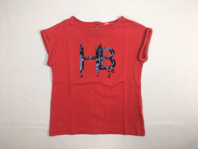 T-shirt m.c rouge HB sequins, moins cher chez Petit Kiwi