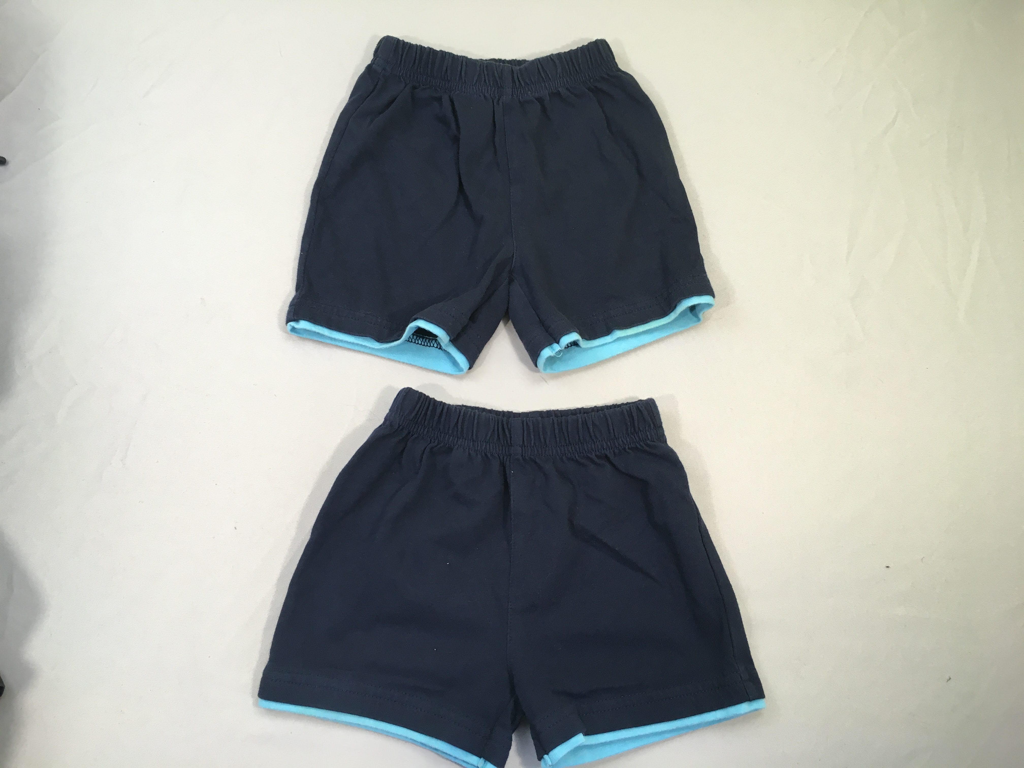 2 shorts molleton bleu marine