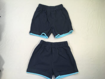 2 shorts molleton bleu marine