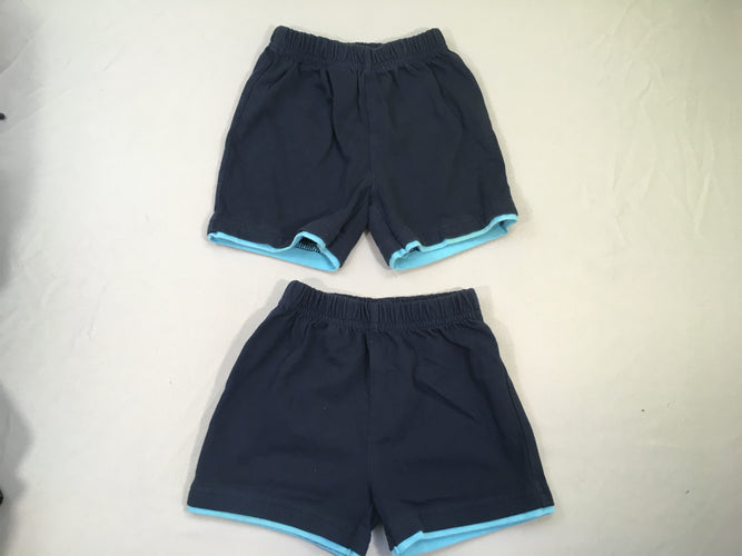 2 shorts molleton bleu marine, moins cher chez Petit Kiwi