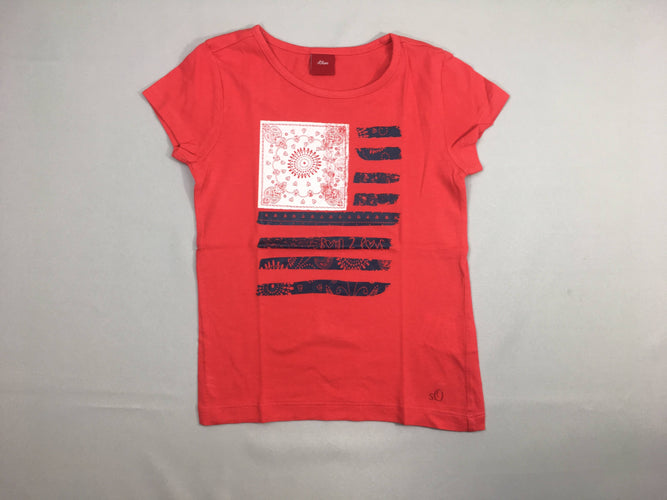 T-shirt m.c rouge carré drapeau, moins cher chez Petit Kiwi