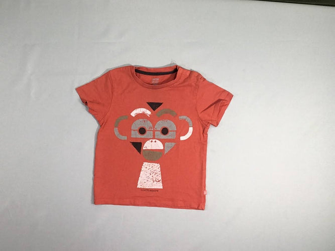 T-shirt m.c orange singe, moins cher chez Petit Kiwi