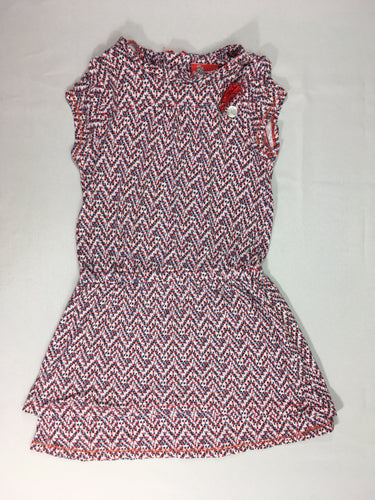 Robe m.c jersey blanc motifs rouge/bleu floche, moins cher chez Petit Kiwi