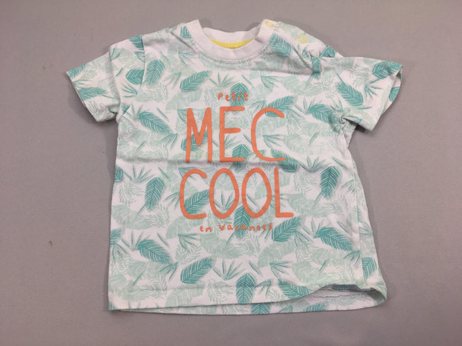 T-shirt m.c blanc feuilles Petit mec, moins cher chez Petit Kiwi