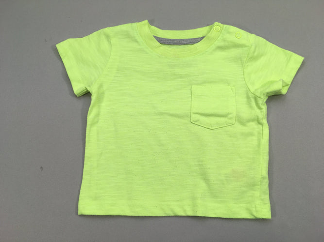 T-shirt m.c jaune néon, légèrement bouloché, moins cher chez Petit Kiwi