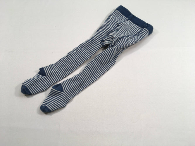Collants rayé bleu/blanc, moins cher chez Petit Kiwi
