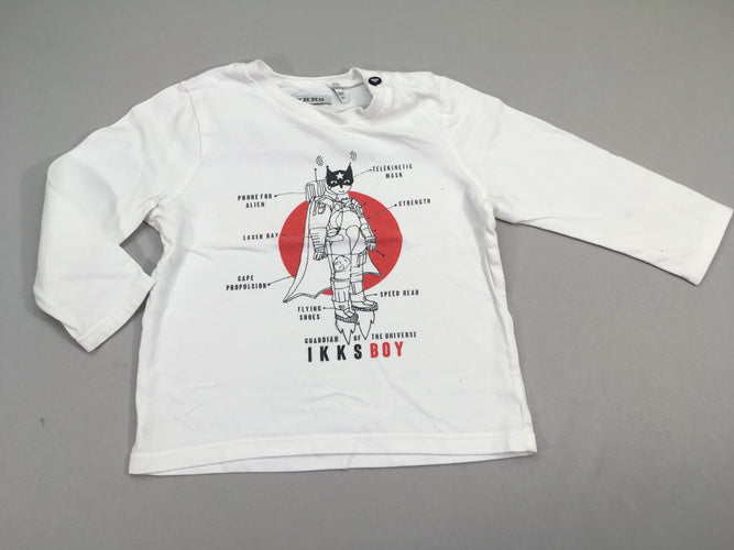 T-shirt m.l blanc super-héros, moins cher chez Petit Kiwi