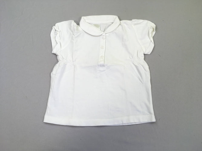 T-shirt m.c blanc col claudine, moins cher chez Petit Kiwi