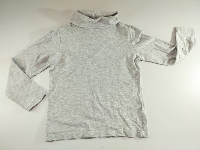 T-shirt m.l col roulé gris  clair flammé, moins cher chez Petit Kiwi