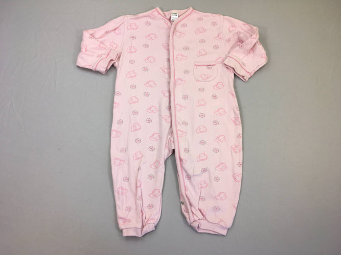Pyjama jersey rose hippo, moins cher chez Petit Kiwi