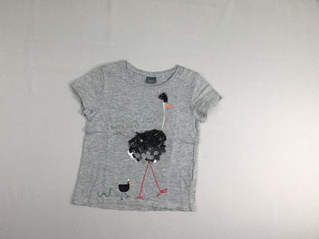T-shirt m.c gris chiné autruche fils texturés