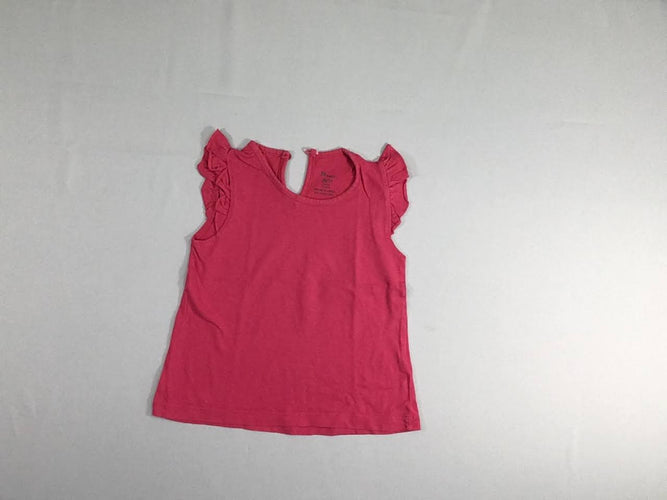T-shirt s.m fuchsia froufrou épaules, moins cher chez Petit Kiwi