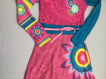 Robe m.l jersey rose motifs sequins