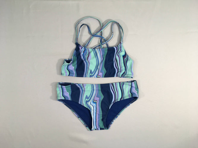 NEUF Bikini bleu rayé, moins cher chez Petit Kiwi