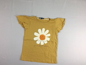 T-shirt m.c jaune fleurs tulle