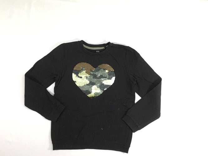 T-shirt m.l noir coeur sequins réversibles, moins cher chez Petit Kiwi