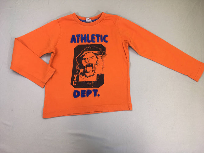T-shirt m.l orange lion athletic, moins cher chez Petit Kiwi