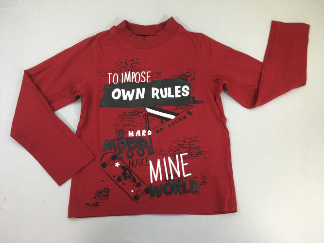 T-shirt m.l rouge own rules, moins cher chez Petit Kiwi